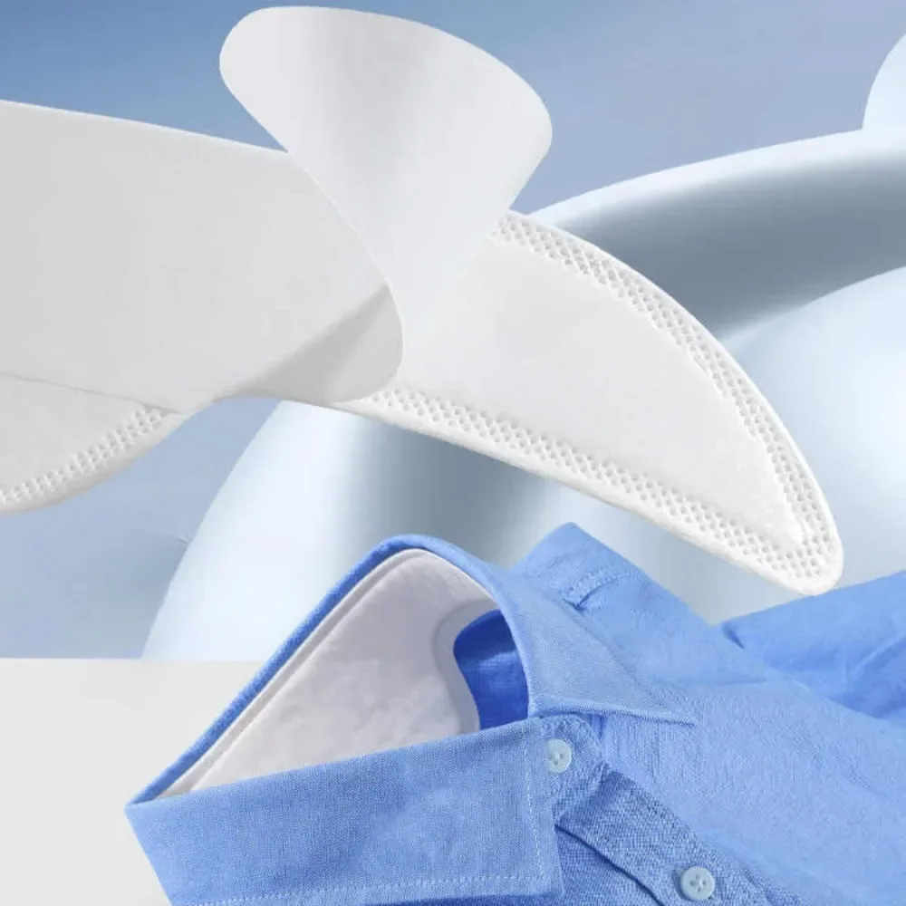 10 pezzi cappello fodera per il sudore PVC usa e getta collo collare cuscinetti per il sudore colletto camicia protezione fodere assorbenti cuscinetti adesivo anti-sporco