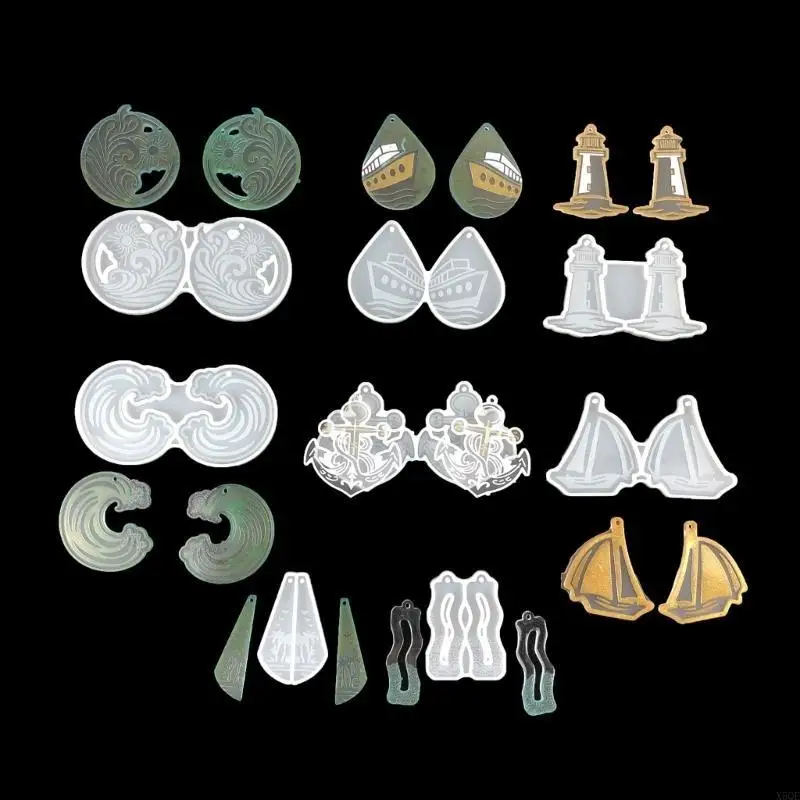 

Multiple Styles Earring Combination Keychain Silicone Mold Epoxy Resin DIY Craft