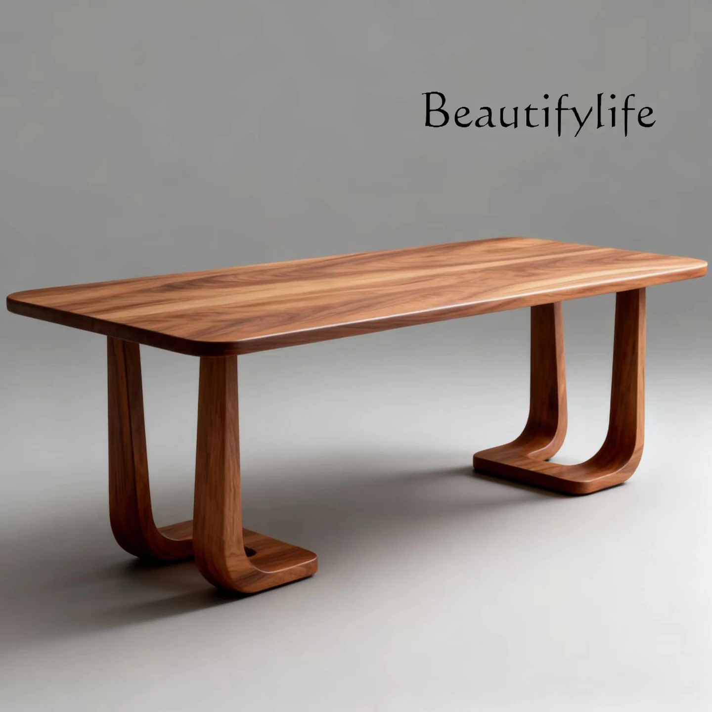 

Nordic all solid wood dining table and chair combination home negotiation table cafe long tea table creativity