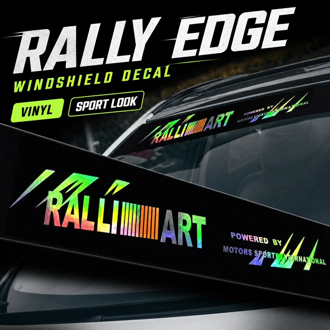 130cm Holographic Color Shift Vinyl Windshield Banner Rally Sport Style Decal Car Sun Strip Sticker Easy Apply Universal