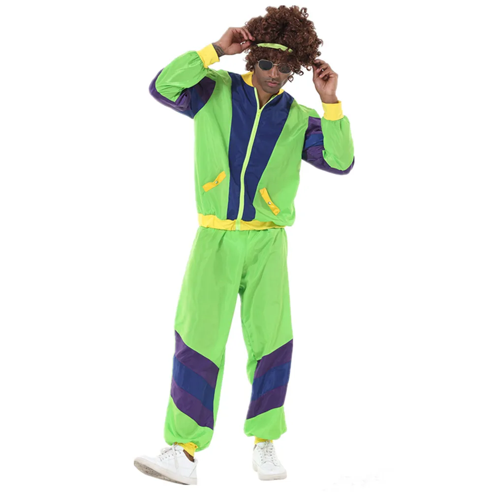 Halloween Retro 70er Jahre 80er Jahre Hippie Cosplay Kostüm Anzug für Männer Phantasie Verkleidung Karneval Party Vintage Rock Disco Nachtclub Outfits