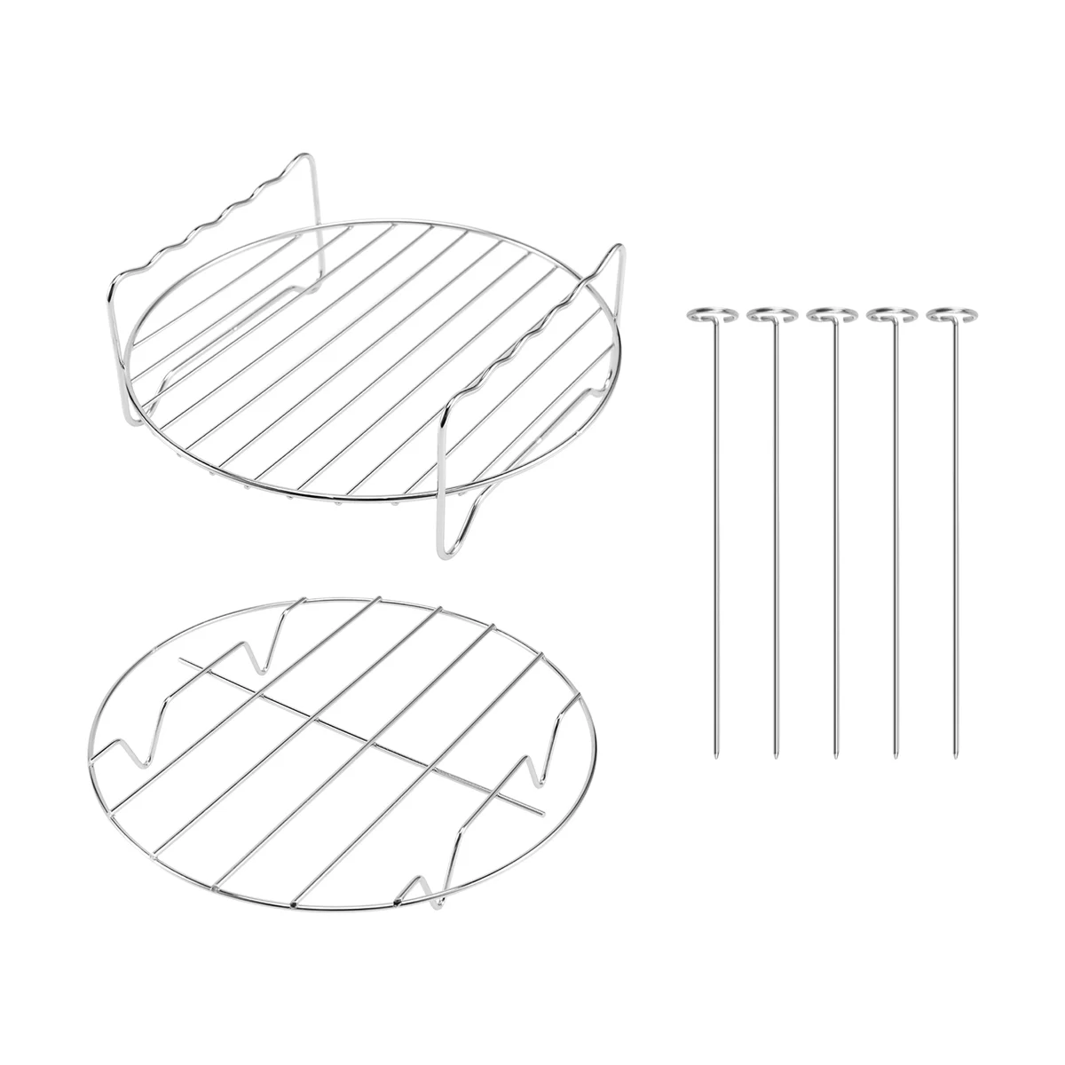 New 2 Pcs Air Fryer Accessories Air Fryer Rack Set Multi-Purpose Double Layer Rack with Skewer for XL Power Airfryer Philips