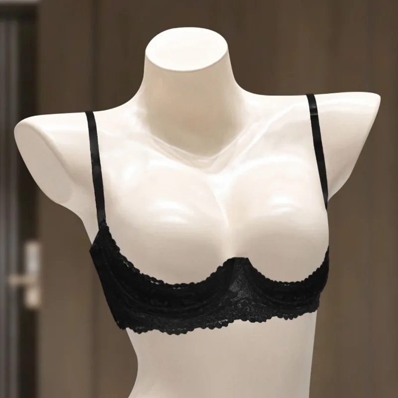 Women's Lace Open-Cup Underwire Bra, Soft, Skin-Friendly, Breathable, Plus-Size Sexy Lingerie