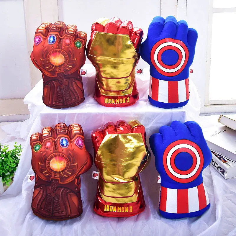 

[In stock] Marvel 100% genuine Spider Man boxing gloves Hulk boxing Thanos gloves plush toys as movie merchandise