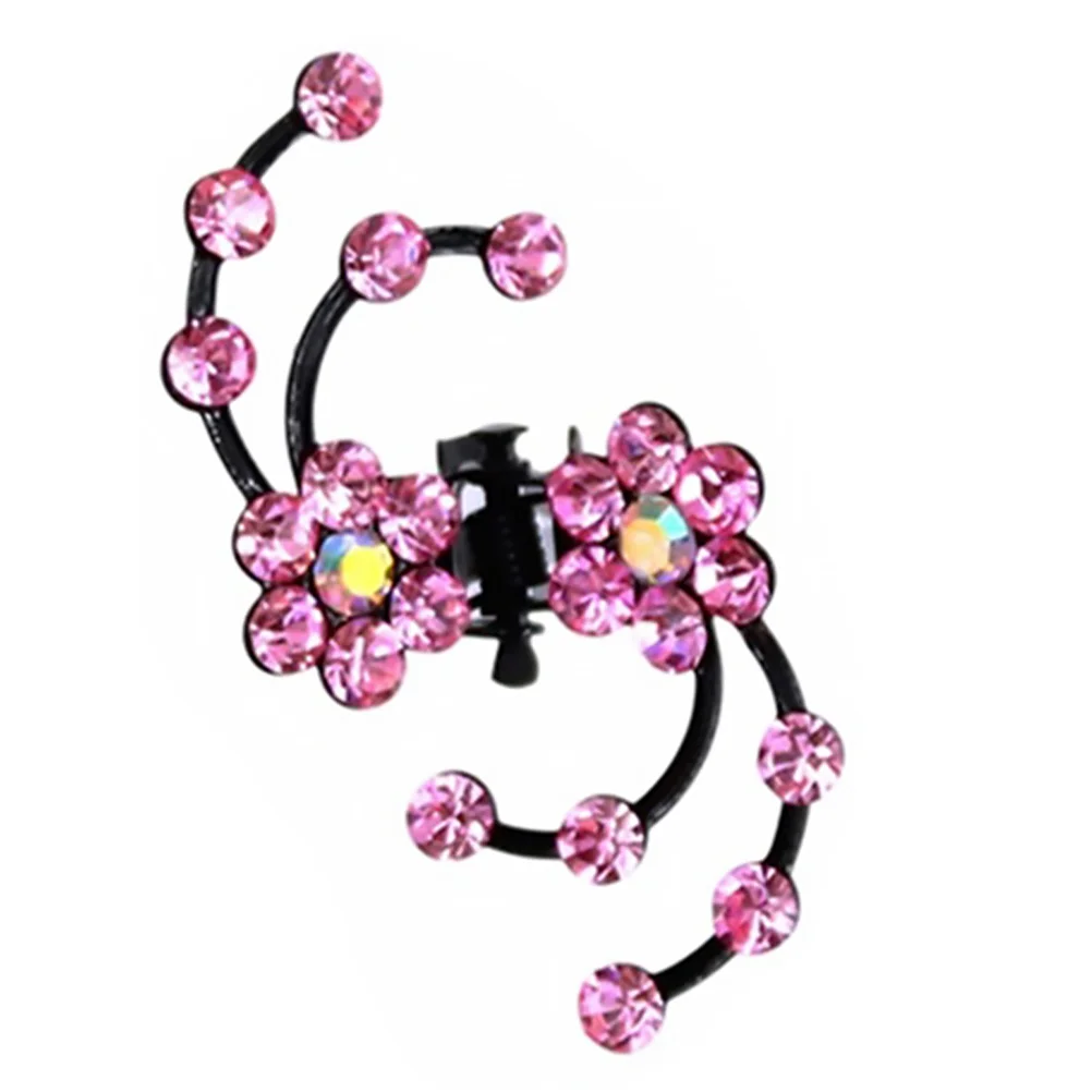 

Elegant Rhinestone Plum Clip Crystal Flower Bridal Accessories Lightweight Durable Party Wedding Soiree Decorative