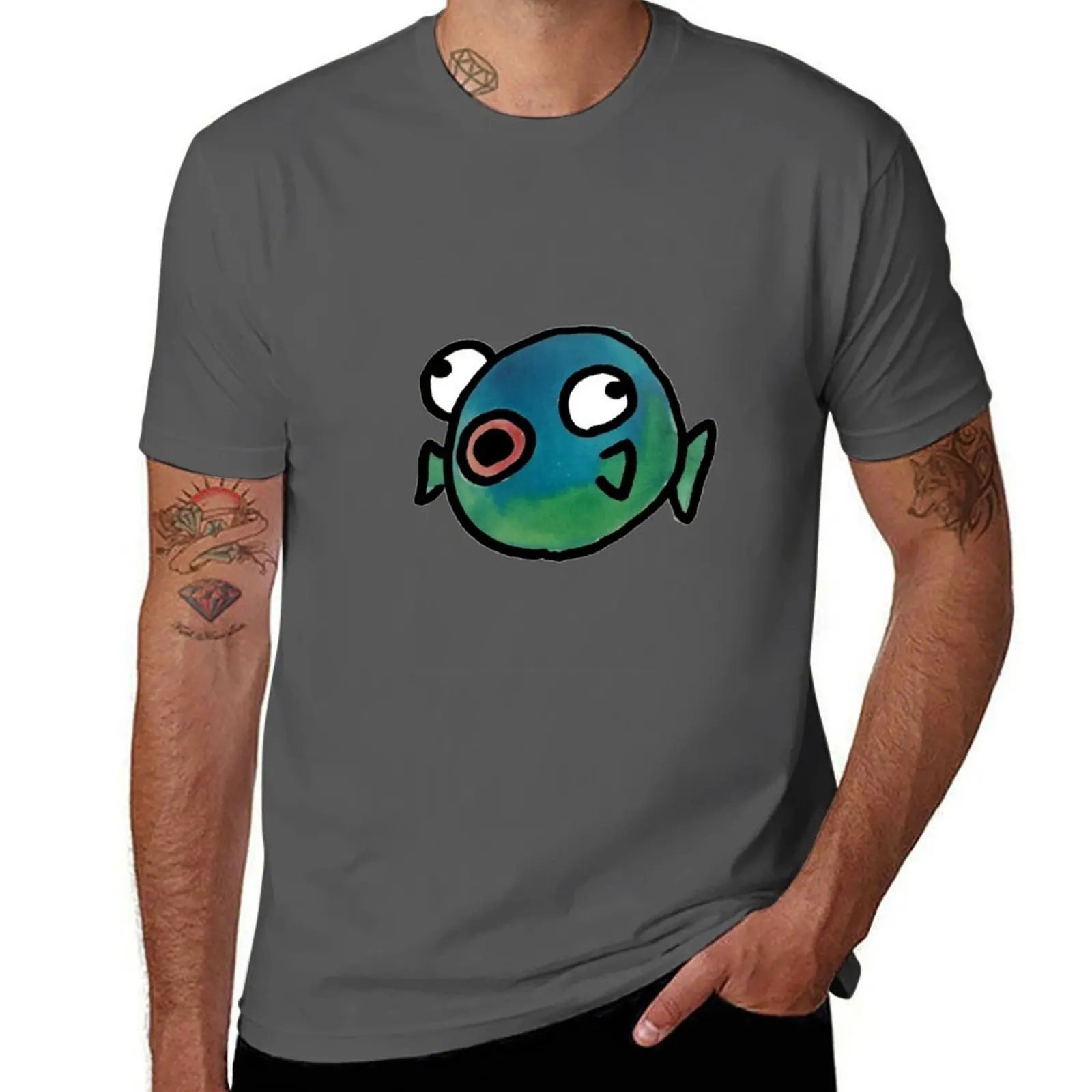 mr. fish T-Shirt Large Size Breathable Tee