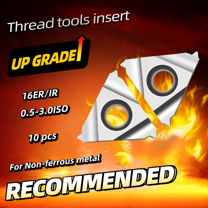 16ER 0.5/1.0/1.5/2.0/2.5/3.0ISO 16IR 1.25ISO Thread Inserts Lathe Turning Tool Blade for Aluminum Copper Processing Thread Tools