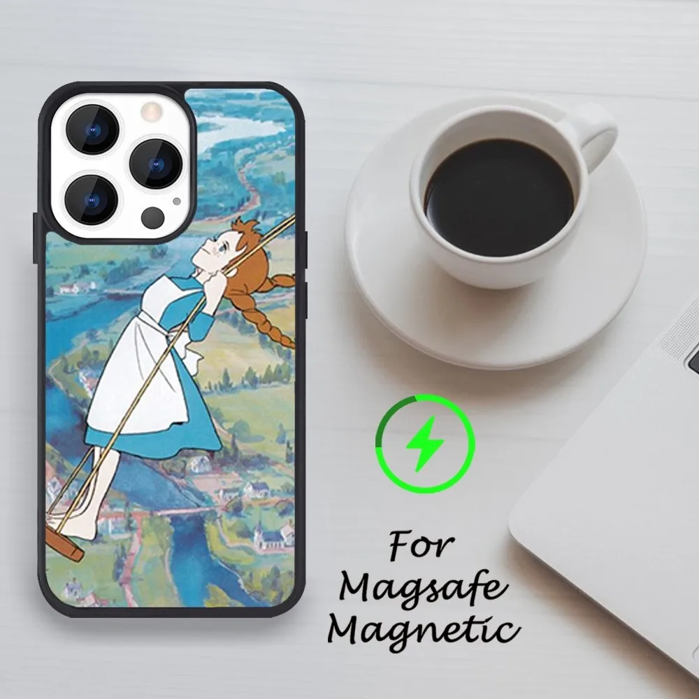 A-Anne of Green Gables Anne Shirley Phone Case For iPhone 11 12 13 14 15 Pro Max Plus Mini X Magsafe Magnetic