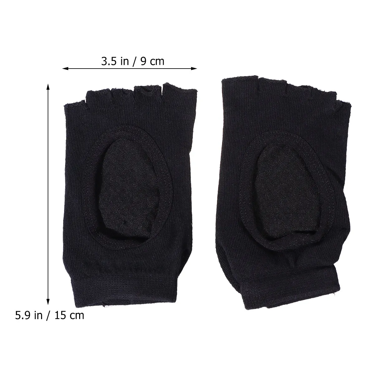 1Pair Yoga Socks Cotton Hollow Breathable Non-Slip Five Toe Socks Black Average Size for Fitness Exercise Summer Wear