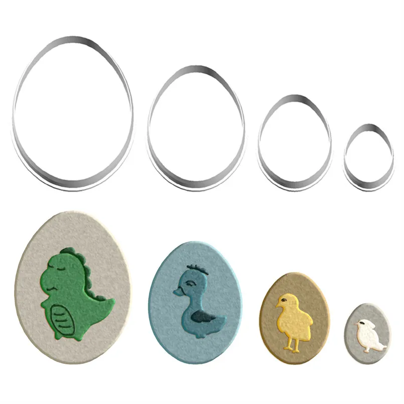 Moldes de Plástico de Animales de Dibujos Animados, Huevo de Dinosaurio, Huevo de Avestruz, Huevo de Pato, Huevo de Pájaro, Herramientas para Fondant, Cortadores de Galletas, Sushi y Frutas