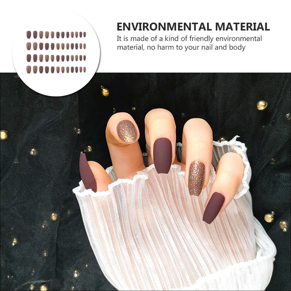 

False Nail Artificial Fake Nails Full Cover Short Press On For Women Eco-Friendly Non-Damaging Manicure Design Decoration