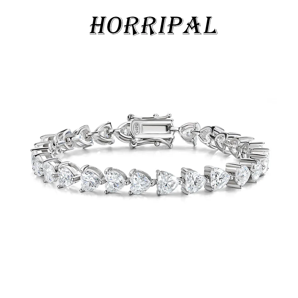 

Браслет-цепочка HORRIPAL D VVS1 с муассанитом в форме сердца 3 мм, серебро 925 пробы, сертифицированный GRA, выращенный в лаборатории бриллиант, изысканные ювелирные украшения для женщин