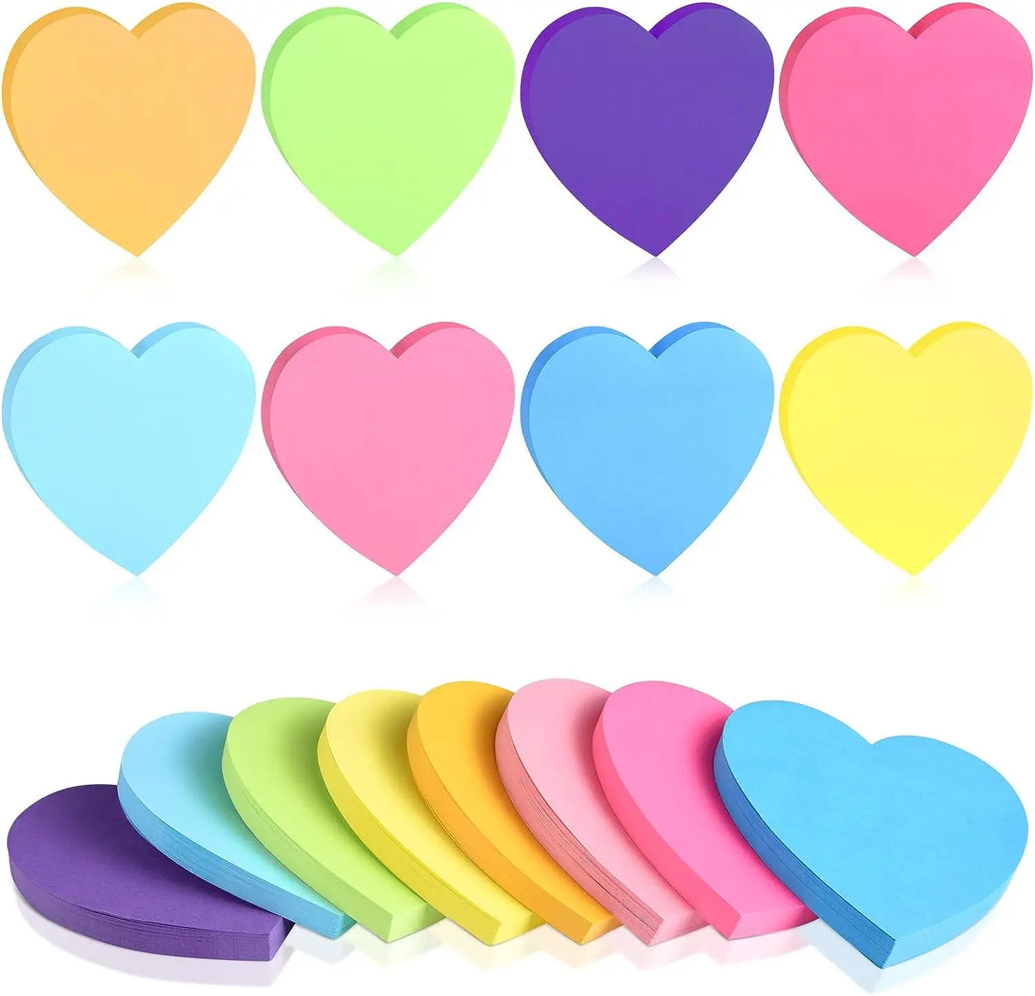 240 pages 8 colors Love shape Sticky Notes Memo Pad To Do List Self-adhesive Notepad Journal Planner Sticker Office Supplies