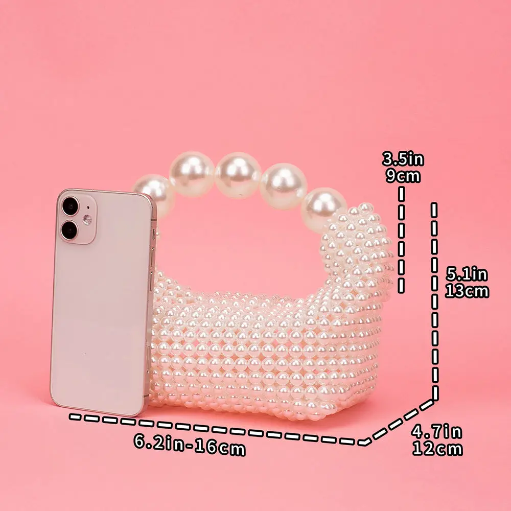 Womens Evening Clutch Bag Ladies Banquet Pearl Bag Fashion Purse Handbag for Wedding Party Bridal Handmade beaded clutch purse