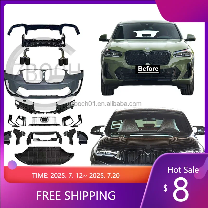 

Factory Direct Sale Bodykit for BMWs X4 G02 2022 Upgrade X4M Car Accessories Front Car Bumper Diffuser Tip