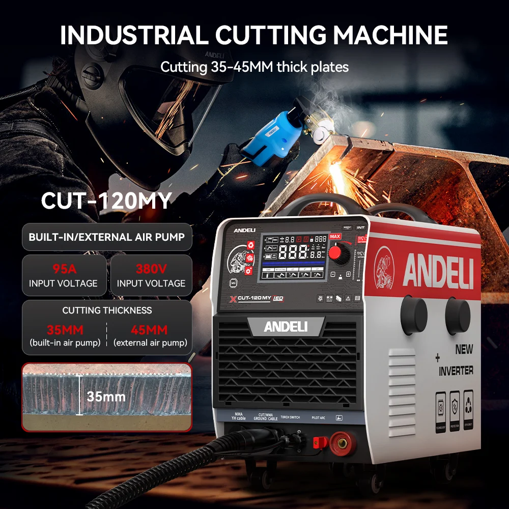 Andeli CUT 120 380 فولت CNC المدمج في مضخة ضاغط MMA البلازما القاطع ماكس قطع 45 مللي متر آلة القطع #4