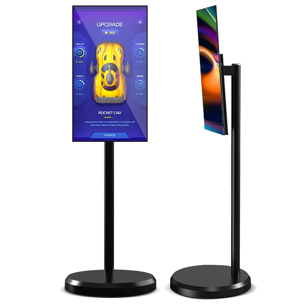 

24 32-дюймовый аккумулятор Android In Cell ЖК-сенсорный экран Тренажерный зал Игровая гостиная Смарт-телевизор со съемными колесами прокрутки