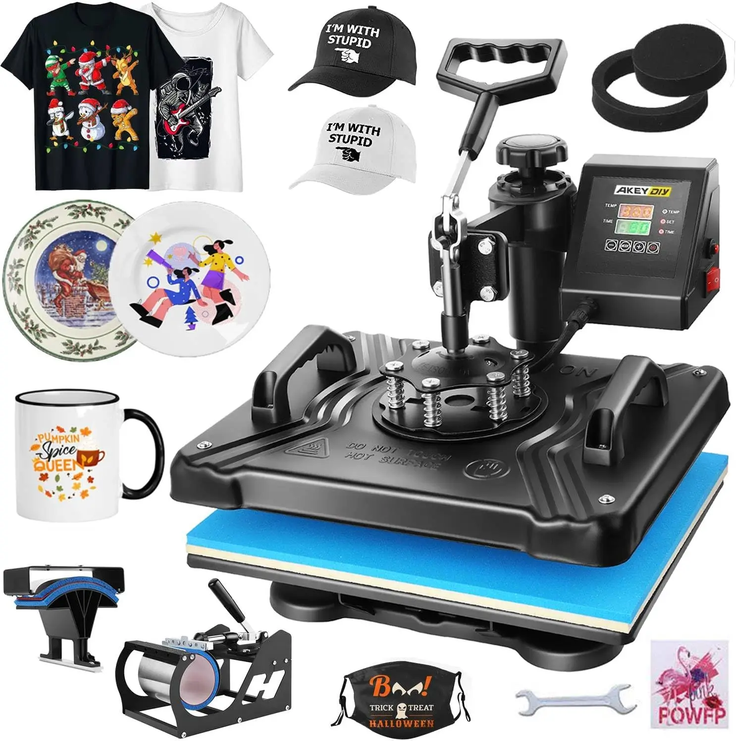 

Heat Press 5 in 1 Tshirt Printing Machine 15 x12 Digital Industrial Heat Transfer Machine Sublimation Heat Press Machine for T