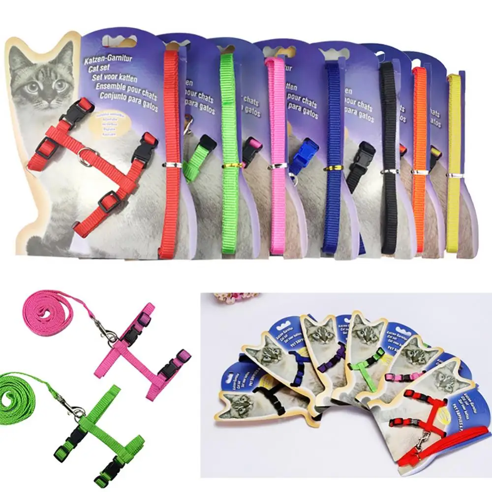 Adjustable Safe Leash Nylon Pet Lead Harness Kitten Belt Strap Safety Rope Dog Collar