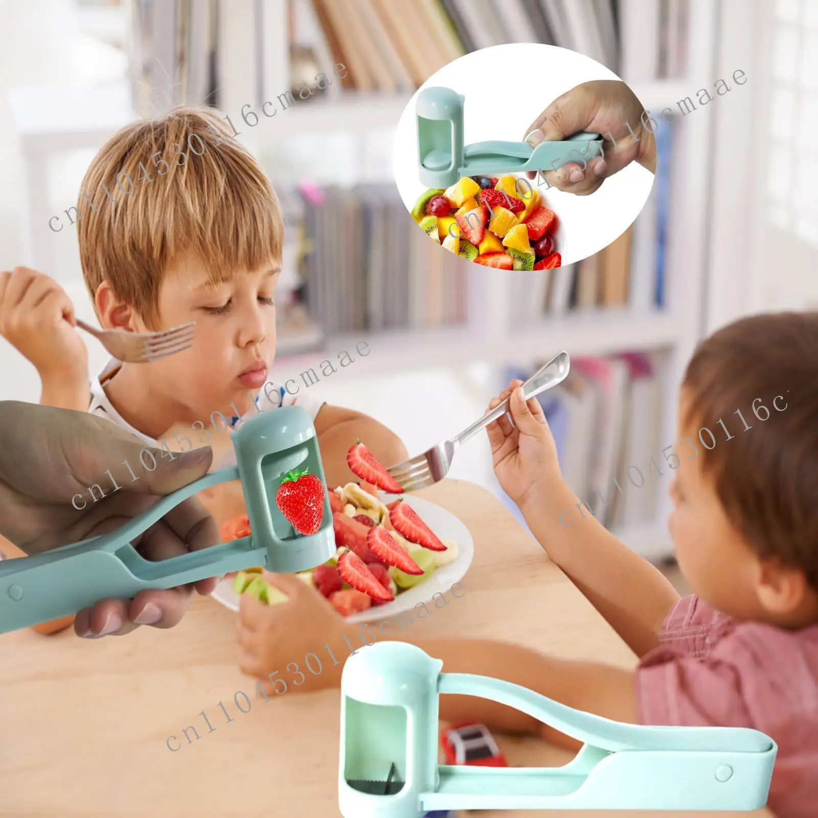 For eco-friendly manual stainless steel plastic fruit divider grape cutter/slicer vegetable tool blue