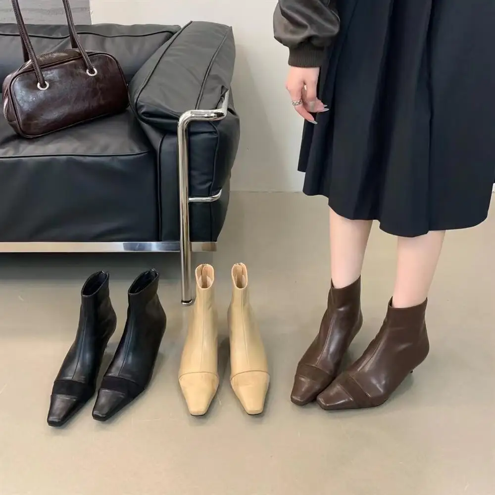 

Bailamos, новые зимние брендовые женские короткие сапоги, модные модельные туфли-лодочки на тонком высоком каблуке, женские элегантные ботильоны с острым носком