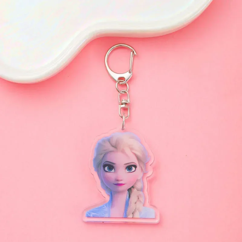 Frozen Anime The Snow Queen Acrylic keychain accessaries Cartoon Ledeno kraljestvo Bag Pendant cute charm Keyring Friends Gifts