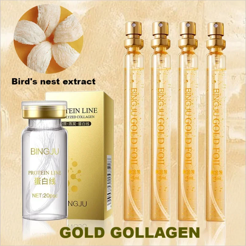 24K Gold Protein Line thread AbAntisorbable Anti-wrinkle Face Filler Lift Firming Collagen Thread Anti-Aging Facial Ser