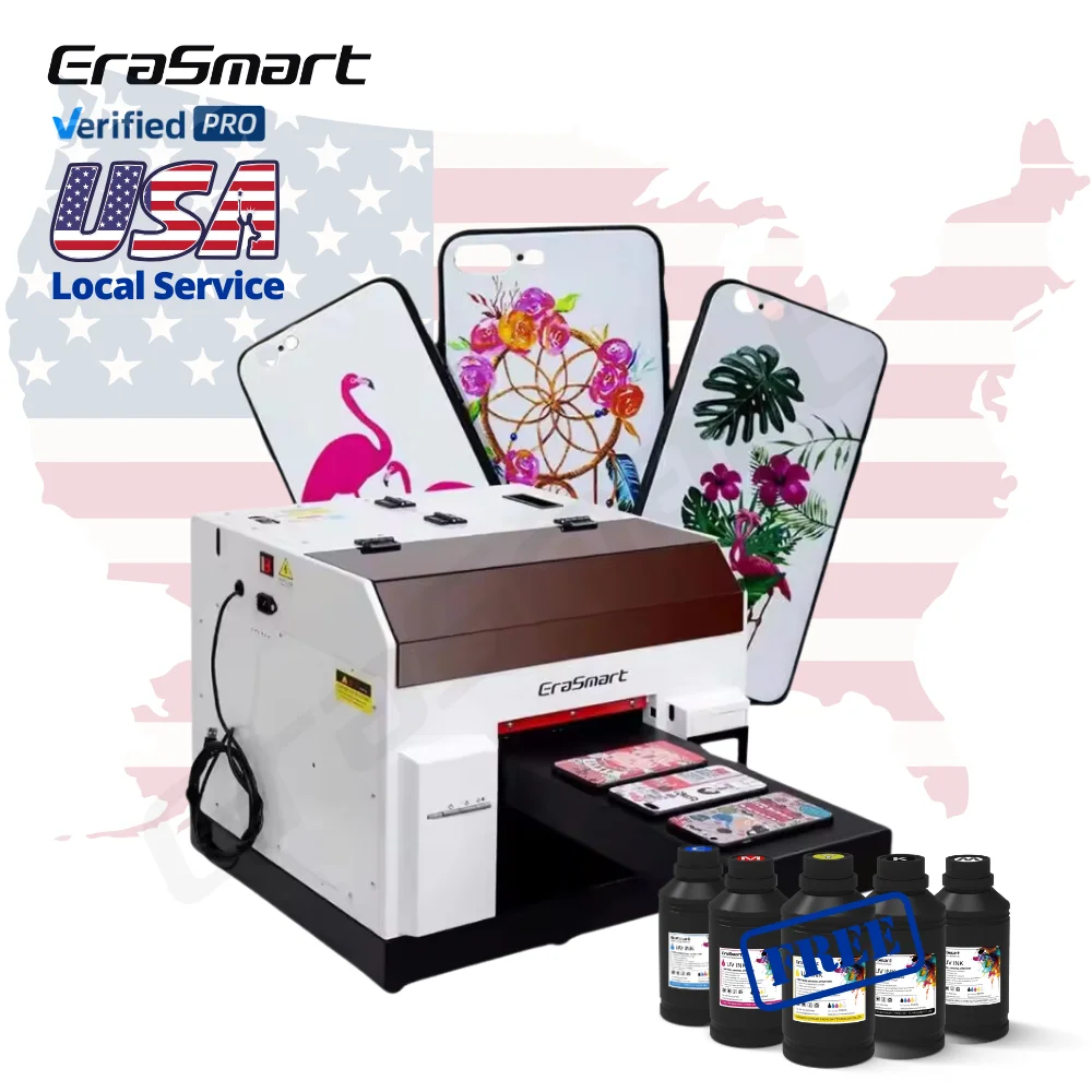

Настольный УФ-принтер EraSmart A4, цифровой автоматический струйный принтер L800 6090, планшетный чехол для мобильного телефона, небольшой УФ-принтер для крышки, новый