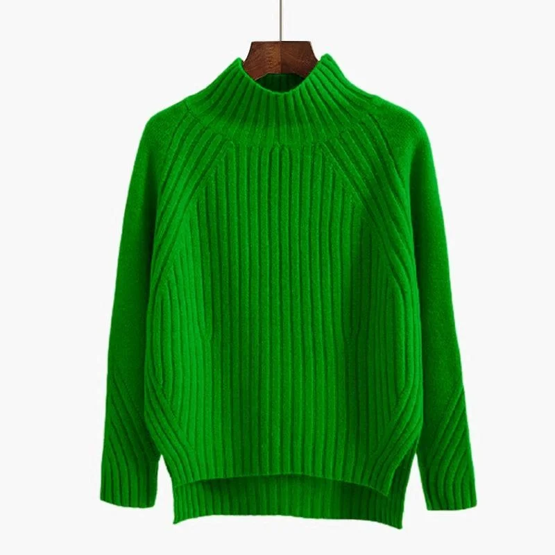 

New Solid Casual Pullover Sweaters Women Autumn Winter Turtleneck Bottoming Knit Jumpers Fashion All-match Tops Loose Harajuku