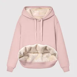 Women Cute Look Thick Fleece Hoodie Sweatshirt Lightweight Breathable Cozy And Stylish Pullover Sweatshirt Athletic Hoodie 2025