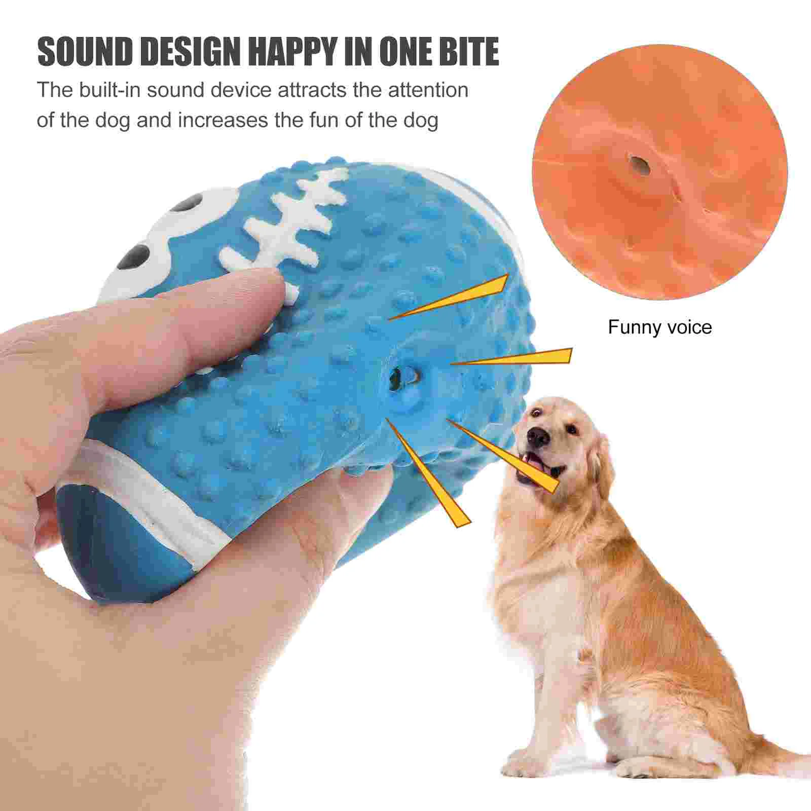 3 Pcs Teething Ball Toys Puppy Chew Rugby Latex Squeaky for Dog Balls Pet Large