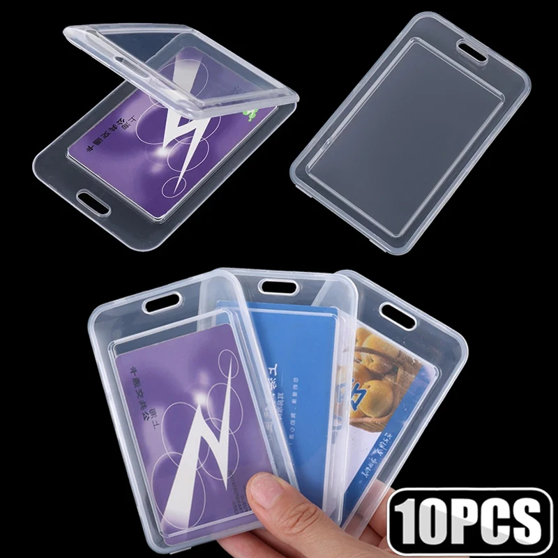 10/1PCS Transparent Waterproof Card Cover Business Bus Bank Credit Card Holder ID Card Case for Kid Women Badge Protector Cover