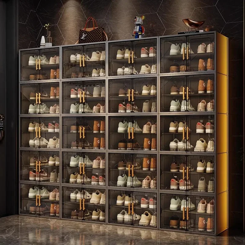 Men Transparent Shoe Rack Dust Proof Wall Living Room Hallway Shoe Rack Vertical Entrance Armoires De Salon Home Furniture