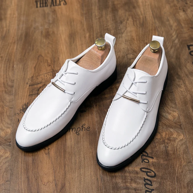

Men Business Spring and Autumn Blok Shoes Youth Minimalism High End Anti Slip Wear Resistant Casual Gentleman Dress Shoes