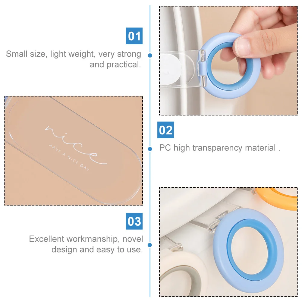 

2pcs Toilet Seat Lifter Creative Bathroom Lid Handle Anti-Touching Design Durable Easy Clean Toilet Cover Lifting Tool For