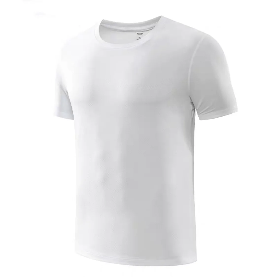 Summer Ice Silk T-shirt Men\'s Cold Short Sleeve O-neck Stretch Quick-drying Breathable Sports Shirt T Shirt Men Cool Down Tops