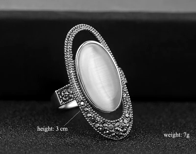 Iutopian Brand 2016 New Arrival Vintage Retro Top Quality Opal Ring Anels For Women Anti Allergy Gift #AA4601