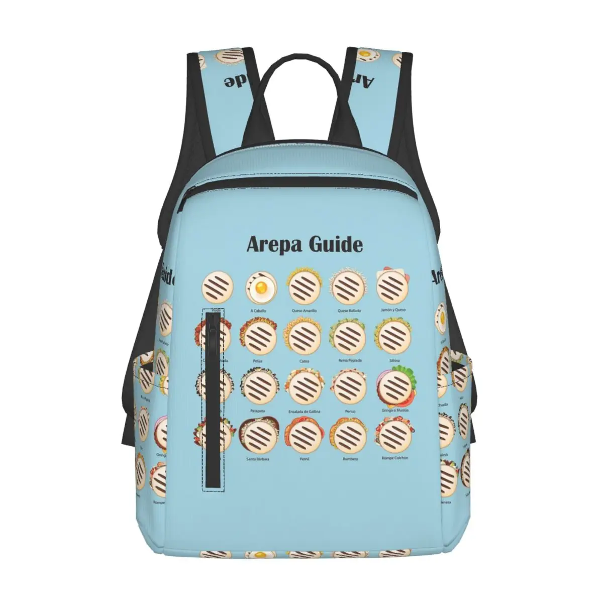Arepa Guide Venezuela Latin Fast Food Backpack Daypack Large Capacity Boys Girls BookBag School Bag Shoulder Bags for Men Women