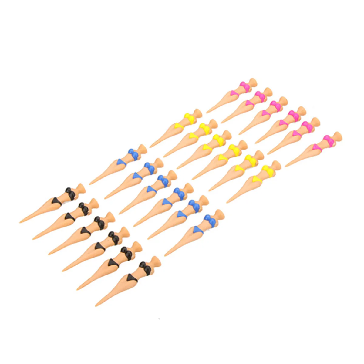 6Pcs ABS Plastic Golf Tees Bikini Woman Shape Lightweight Eco Friendly Divot Repair Tool Novelty Party Gift for Lovers Tee