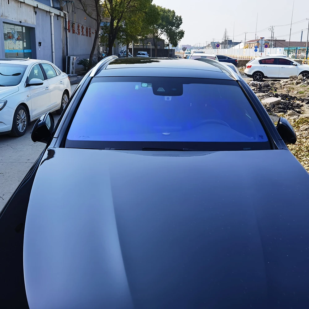 SUNICE Window Tint Film Chameleon Blue 83%VLT Car Auto Windshield Glass Solar Tinting 99%Anti-UV Nano Ceramic Foils 100cm Wide