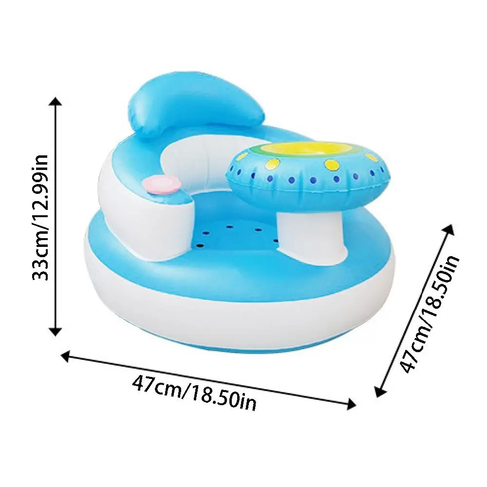 Cartoon Inflatable Baby Sofa Self-Inflatable Music Feature Toddler Practice Sitting Stool Waterproof Space-saving