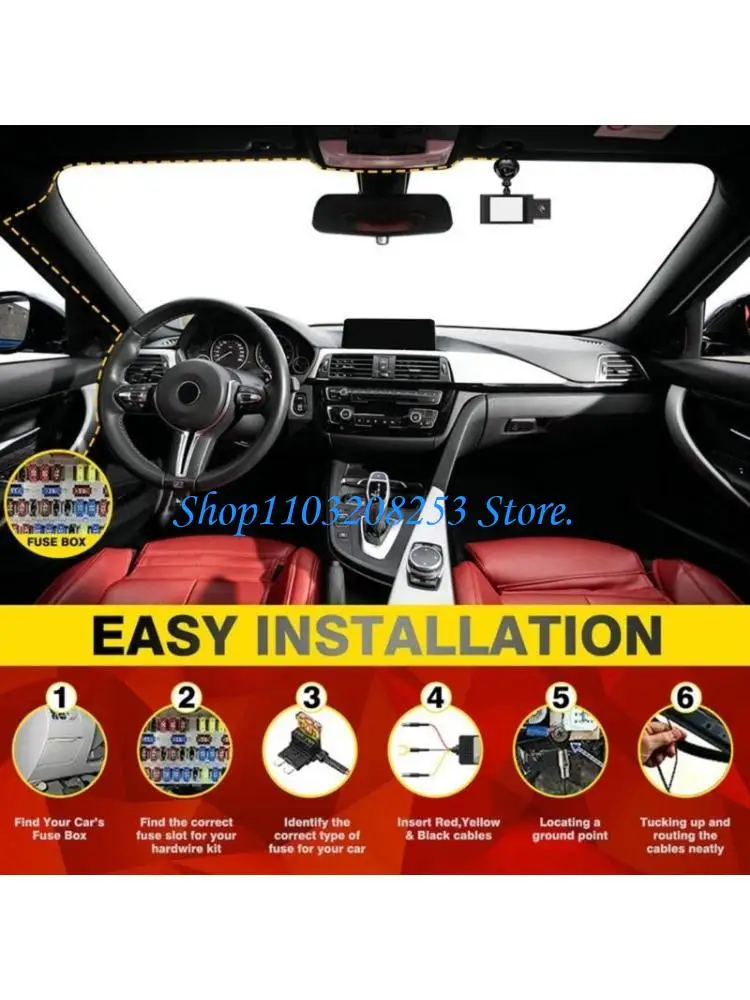 R6FA Type C Hard Wire Cable for Dashcam Navigation with System