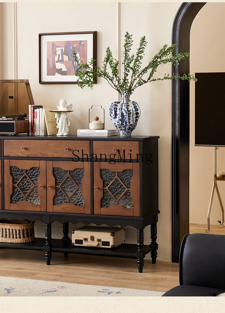 CL  Premium Dining Side Cabinet Integrated Storage against the Wall Retro Entrance Storage Storage Side Cabinet