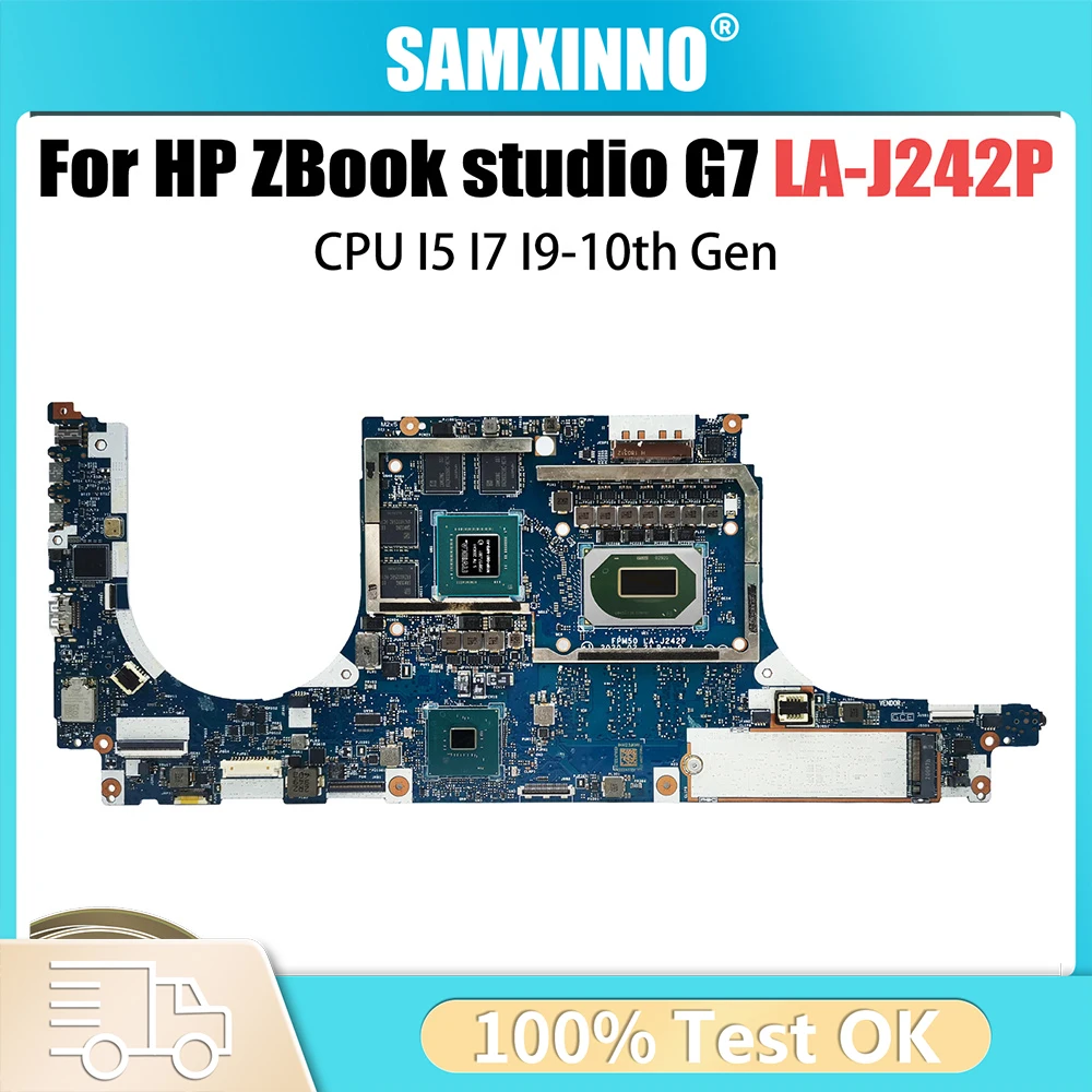 

For HP ZB00k studio G7 Laptop Motherboard LA-J242P M12875-601 SRH8Q i7-10750H T1000 4G N19P-Q1-A1 Notebook Mainboard ZBook