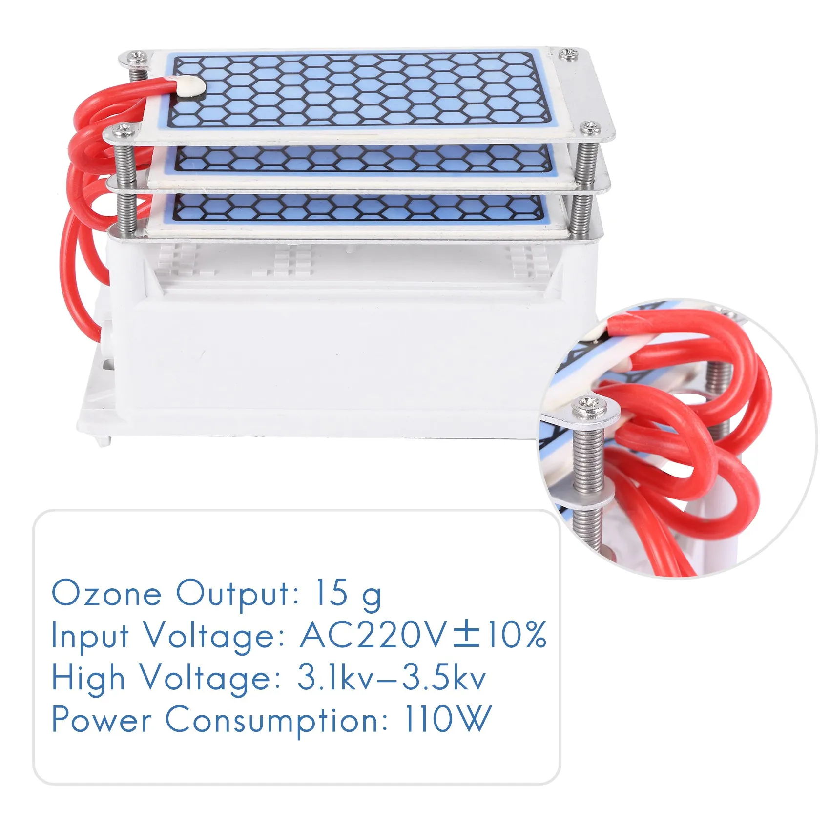 เครื่องสร้างฟอกอากาศโอโซน15กรัม220โวลต์ตัวฟอกอากาศโอโซนในบ้านเครื่องสร้างโอโซนกำจัดกลิ่น