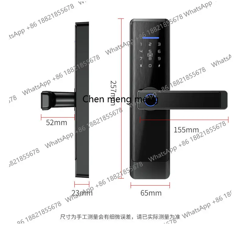 Wooden door fingerprint lock, home room, bedroom, office password lock, apartment and B&B all locks