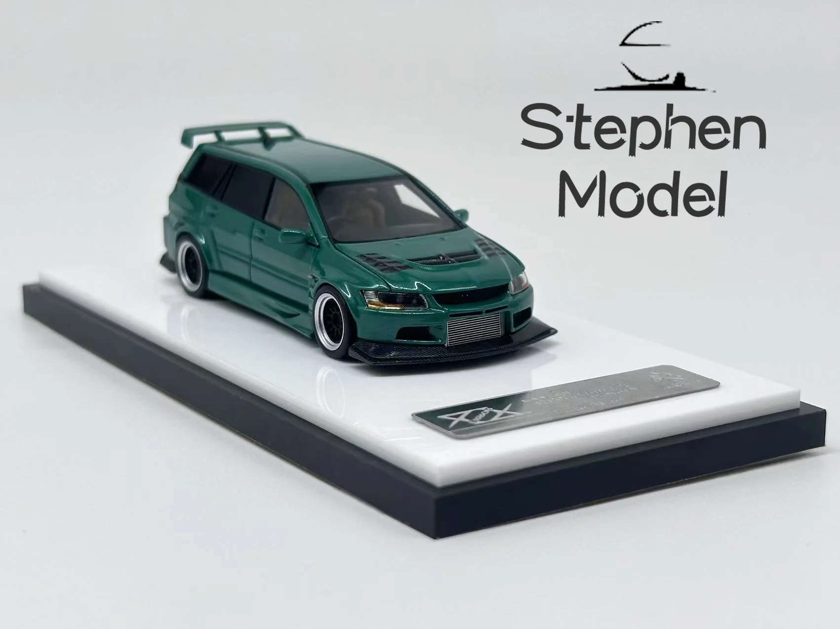 خطأ 404 1:64 EVO Lancer Evolution 9 lX نموذج سيارة من الراتنج الأخضر #4
