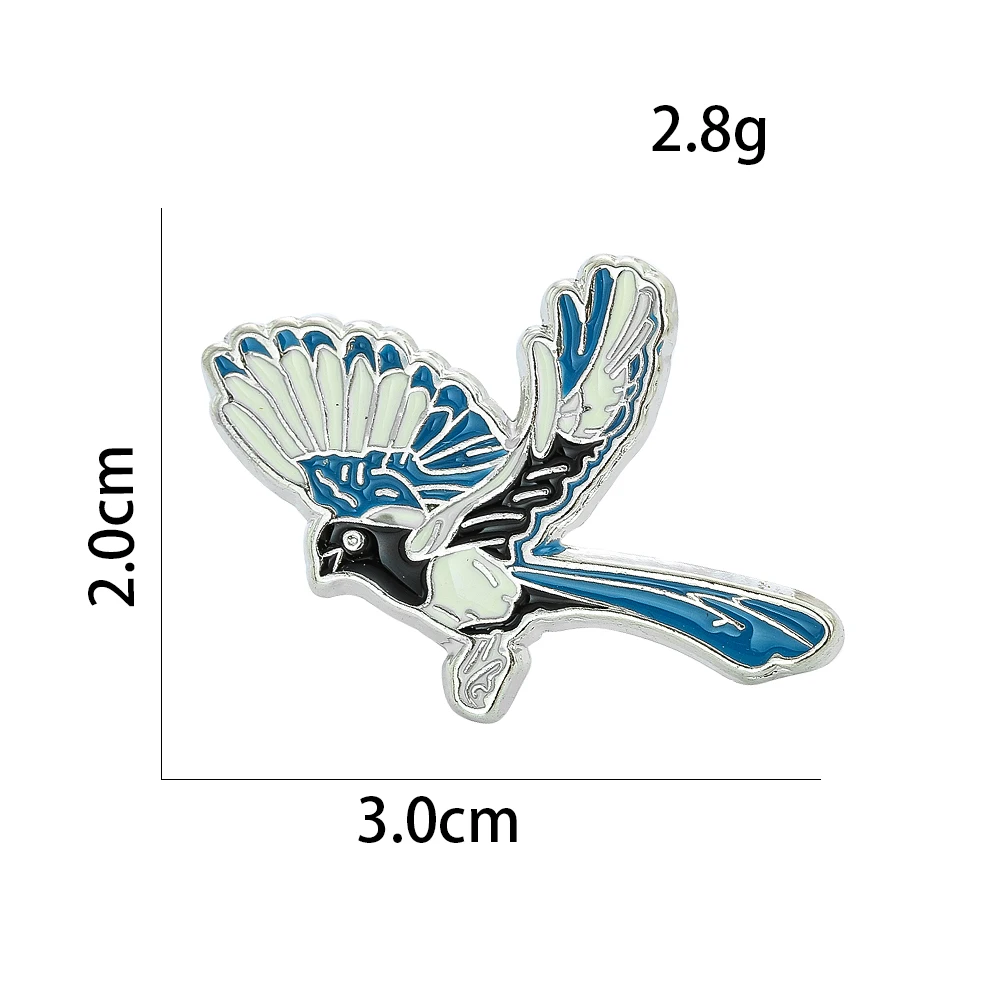 Fashion Cuckoo Bird Enamel Pin Flying Animal Brooch Denim Jacket Pin Buckle Shirt Badge Accessory Jewelry Gift for Friends Kids