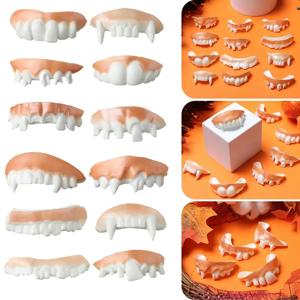 12 stuks Halloween Decoratie Prank Gadget Halloween Decoratie Horror Speelgoed Tand Speelgoed Feestzakken Rotte Tanden