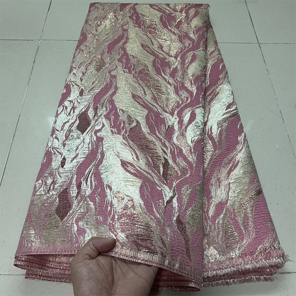 

2025, африканское нигерийское высококачественное тюлевое кружевное платье из органзы с вышивкой, гипюровое вечернее платье, парчовое жаккардовое свадебное платье, 5 ярдов